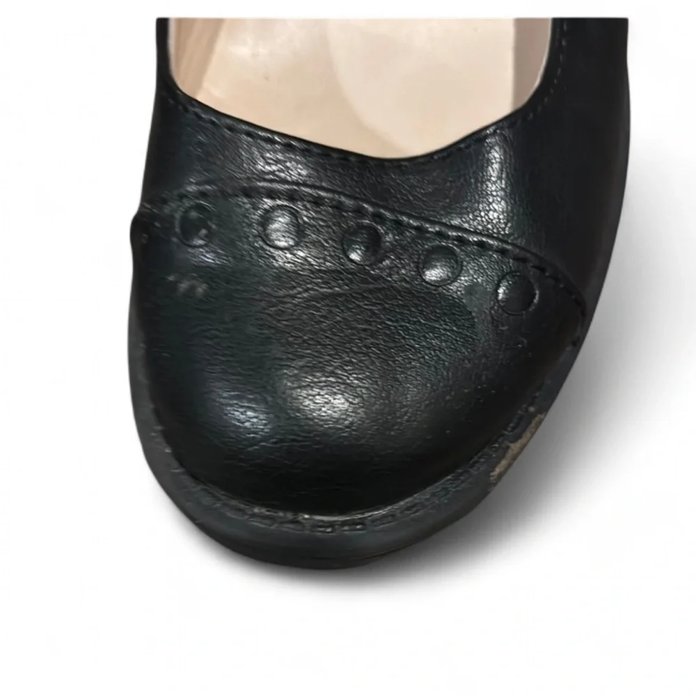 Nine West Girls Black Mary Jane Shoes Velcro Strap School Dress Size 1.5